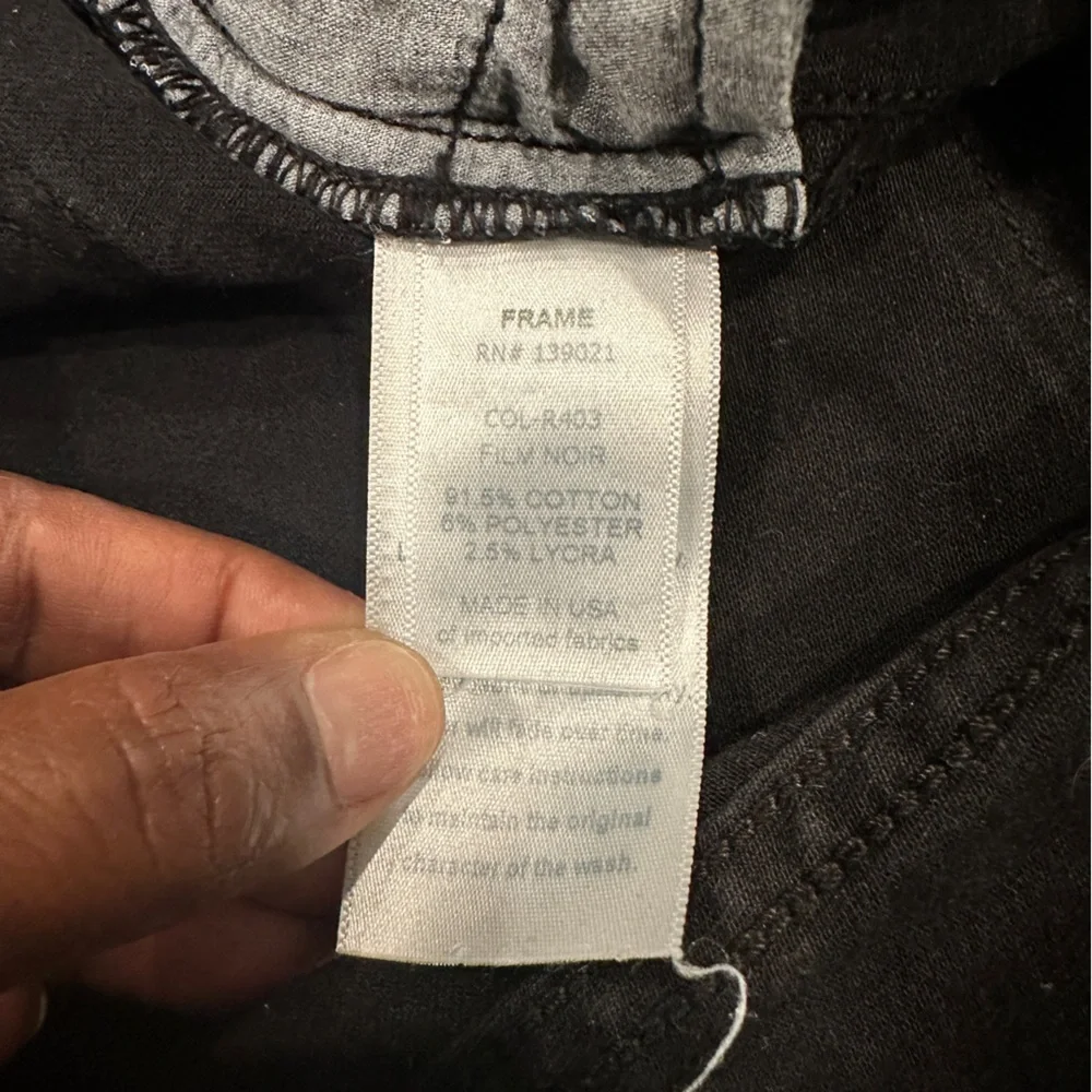 {preloved} Frame Denim Detressed Black Skinny Jeans - Picture 7 of 8